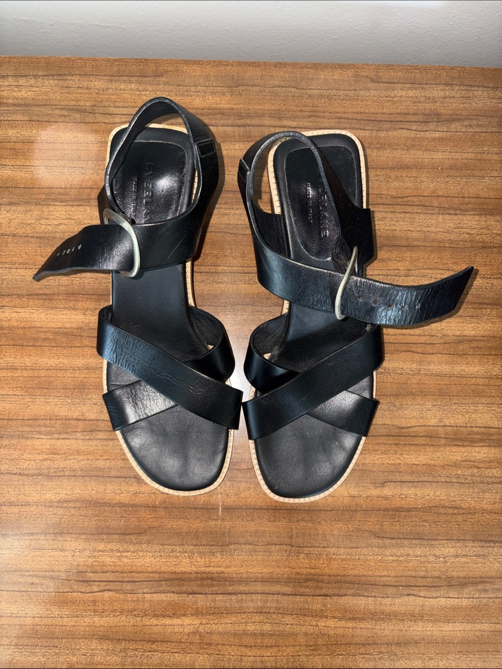Everlane Black Leather Strappy Women's Sandals